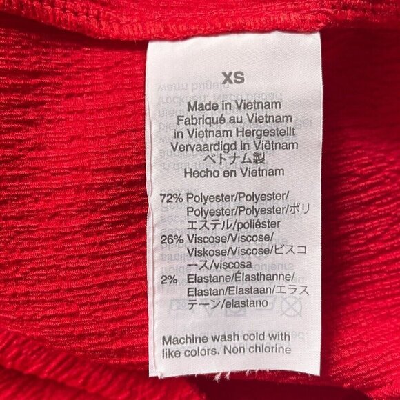 Madewell Texture & Thread Short Peasant Sleeve Ruffle Puff Sleeve Women’s XS Red - Picture 8 of 8
